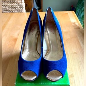 Lilly Pulitzer Bomber Blue Suede Wedge